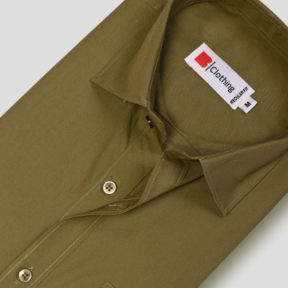 Classic Poplin Shirt - Light Olive