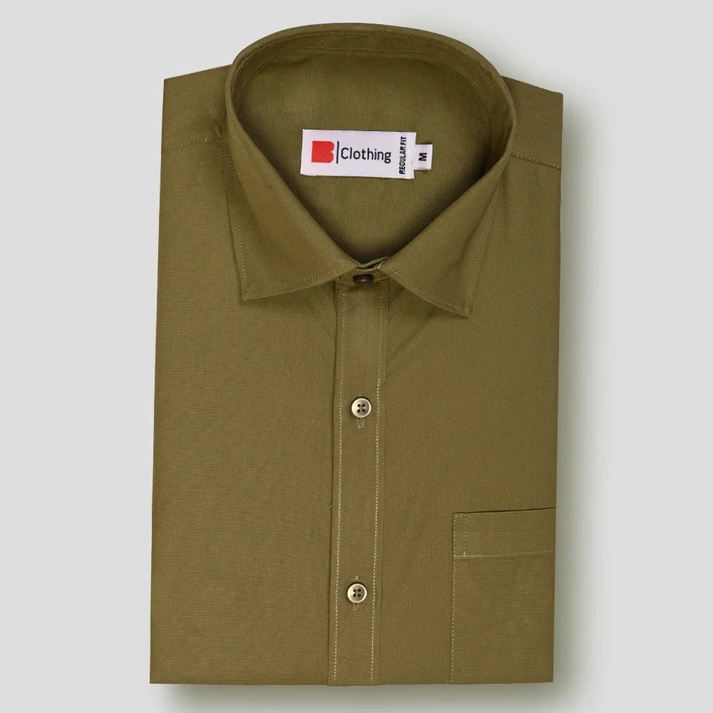 Classic Poplin Shirt - Light Olive