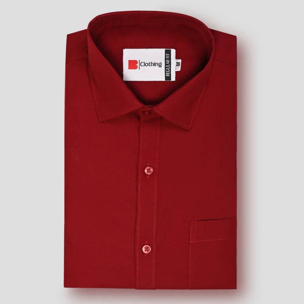 Classic Poplin Shirt - Maroon