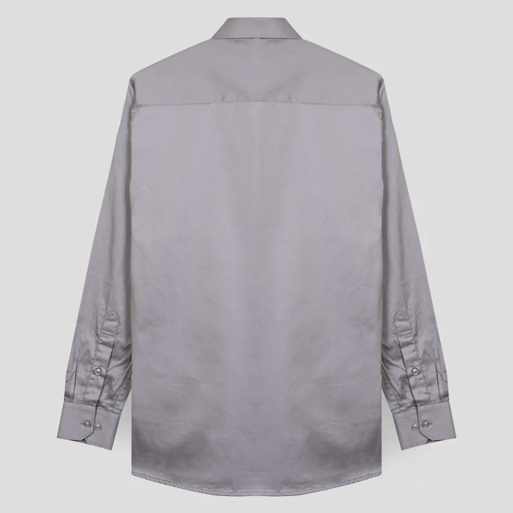 Formal Cotton Satin Shirt - Light Grey
