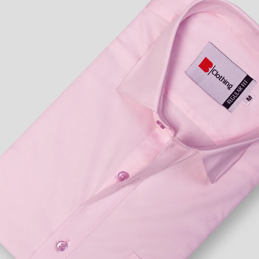 Formal Cotton Satin Shirt - Light pink