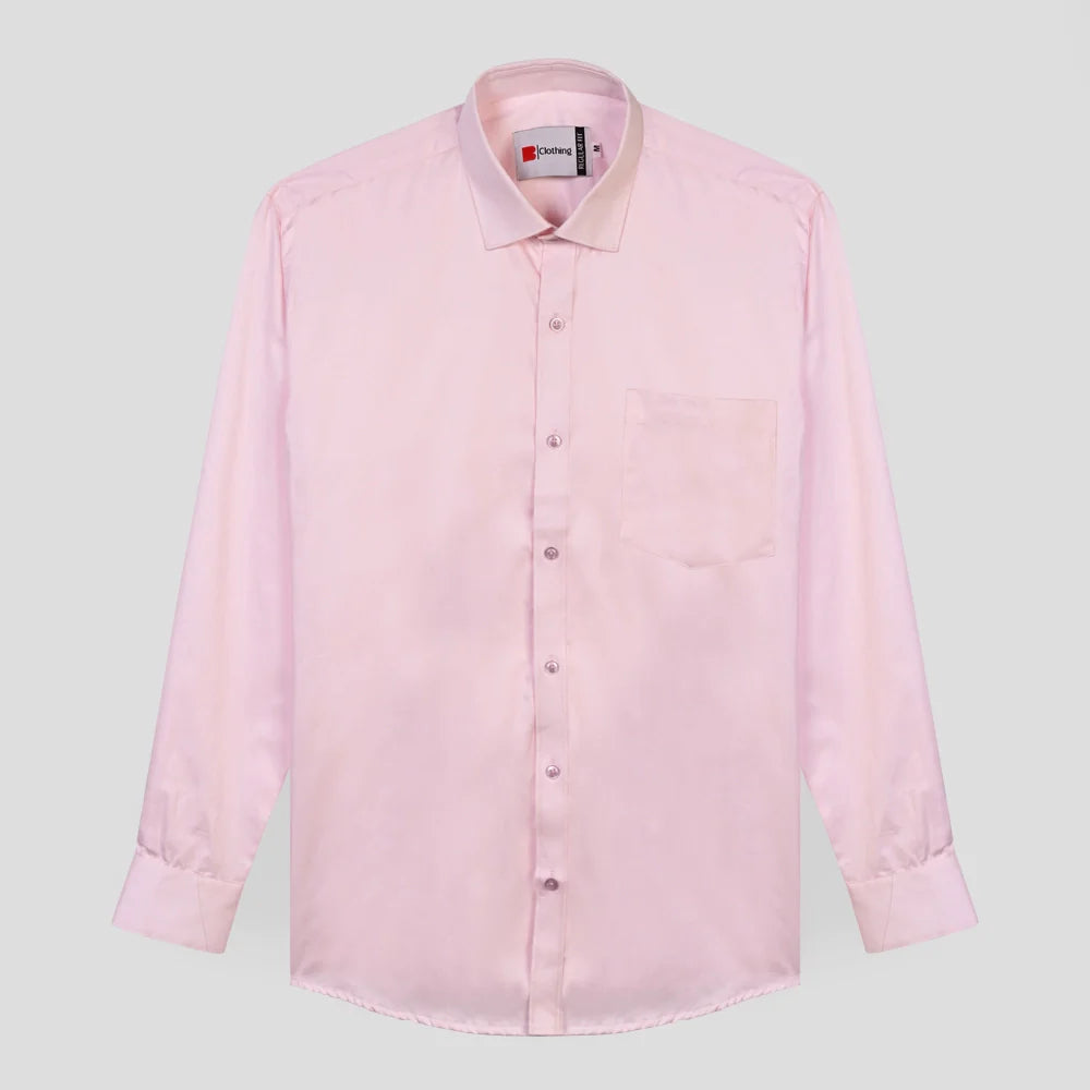 Formal Cotton Satin Shirt - Light pink