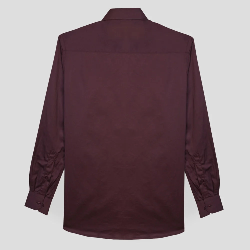 Formal Cotton Satin Shirt - Mauve