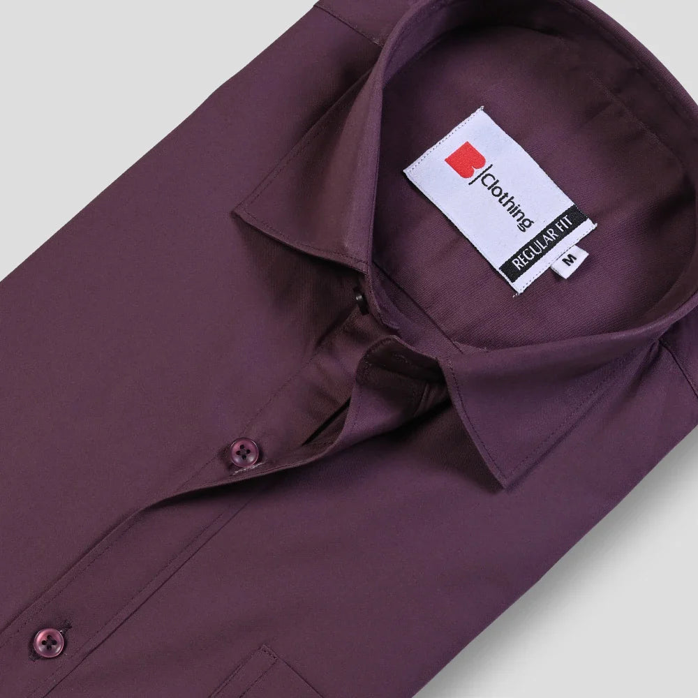 Formal Cotton Satin Shirt - Mauve