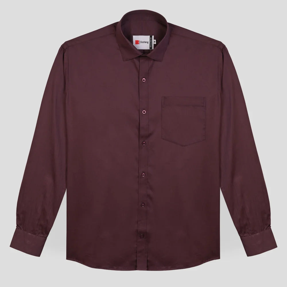 Formal Cotton Satin Shirt - Mauve