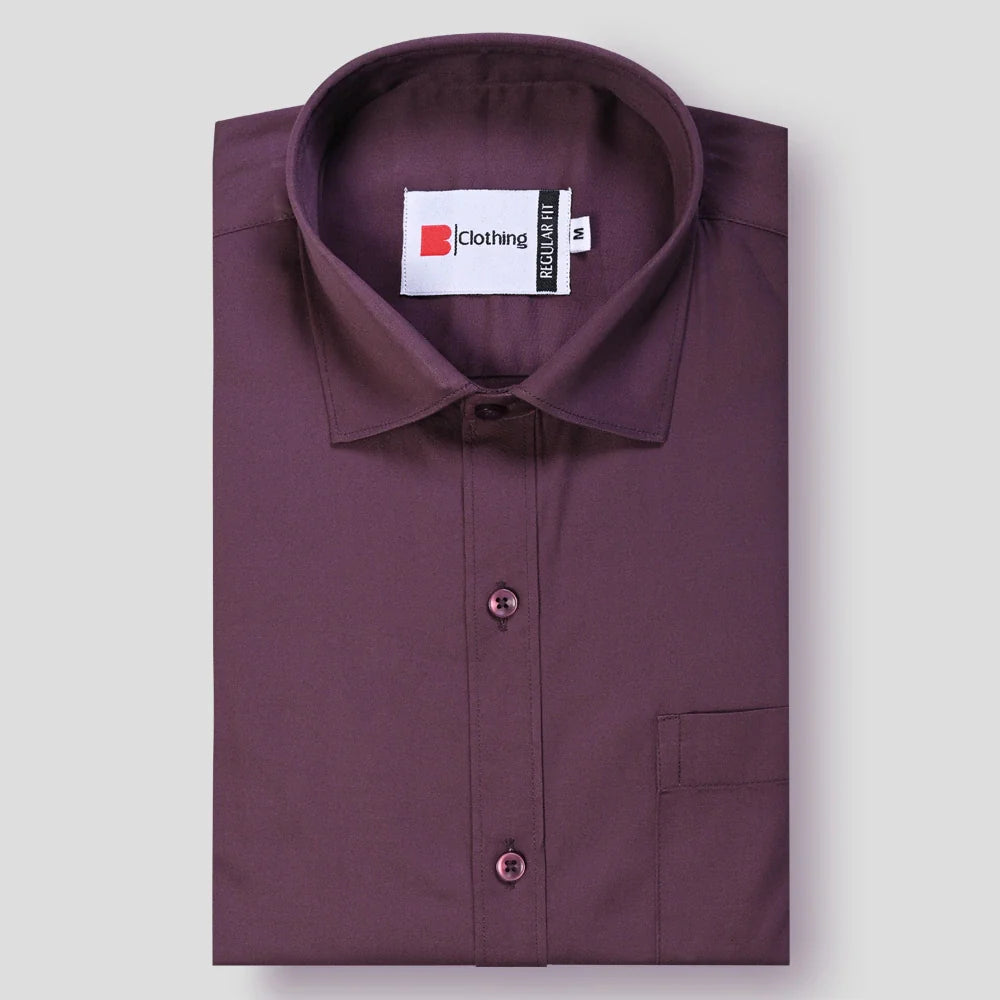 Formal Cotton Satin Shirt - Mauve