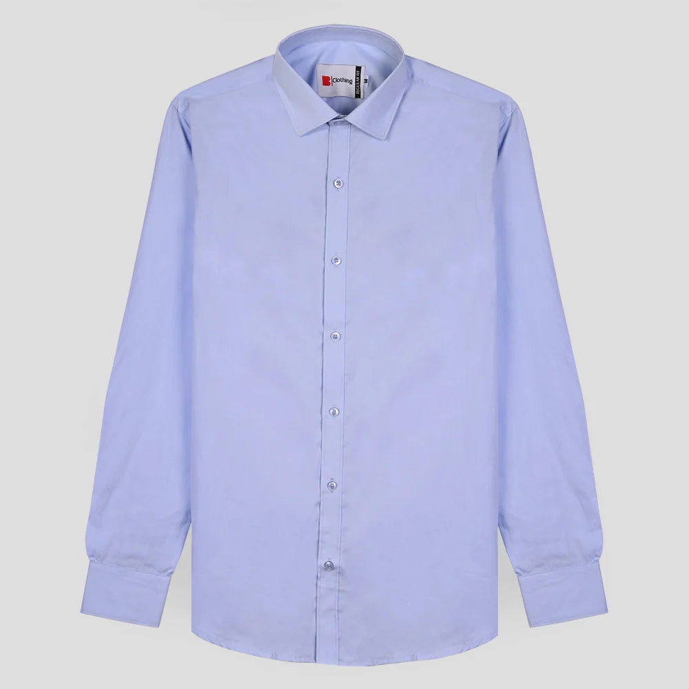 Formal Cotton Satin Shirt - Powder Blue
