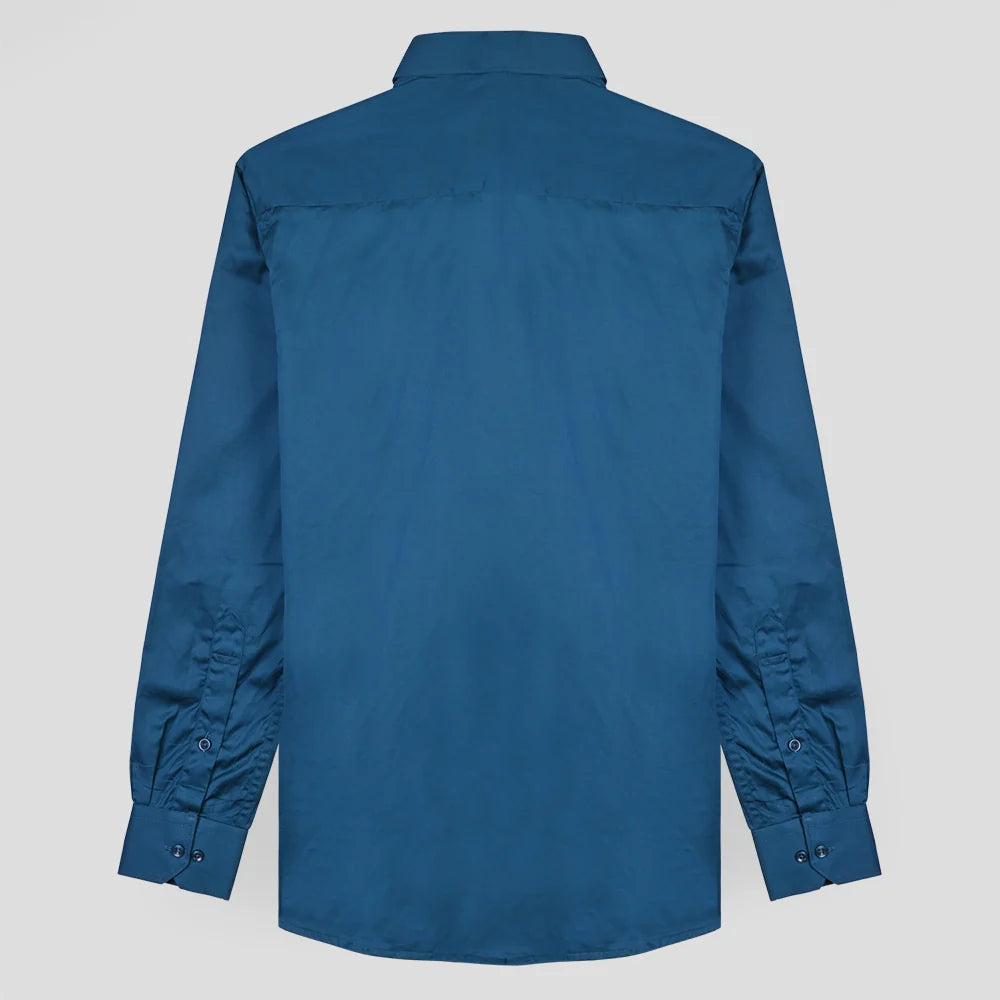 Formal Cotton Satin Shirt - Teal