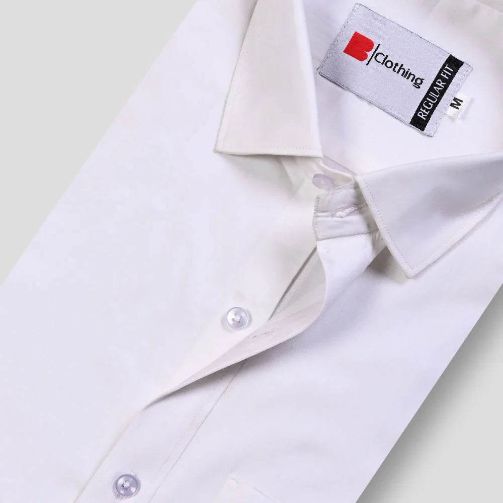 Formal Cotton Satin Shirt - White