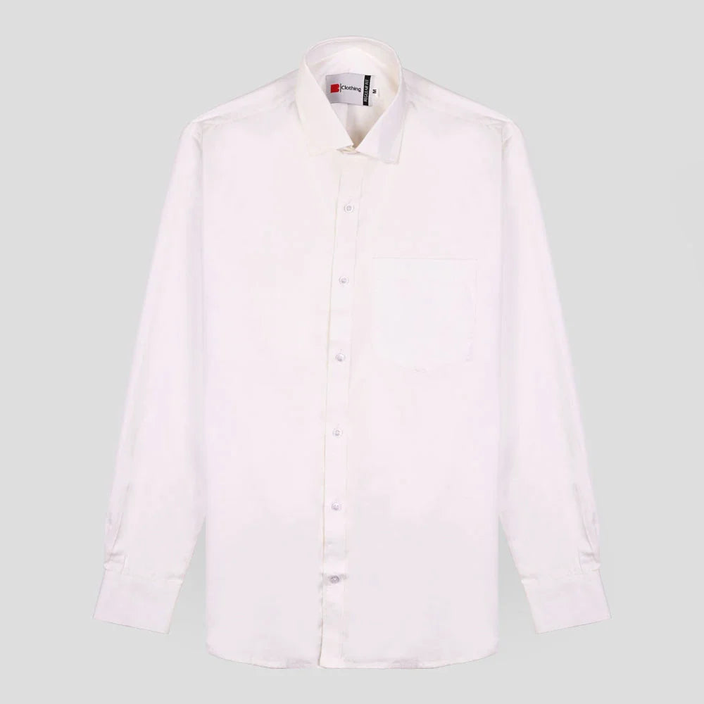 Formal Cotton Satin Shirt - White