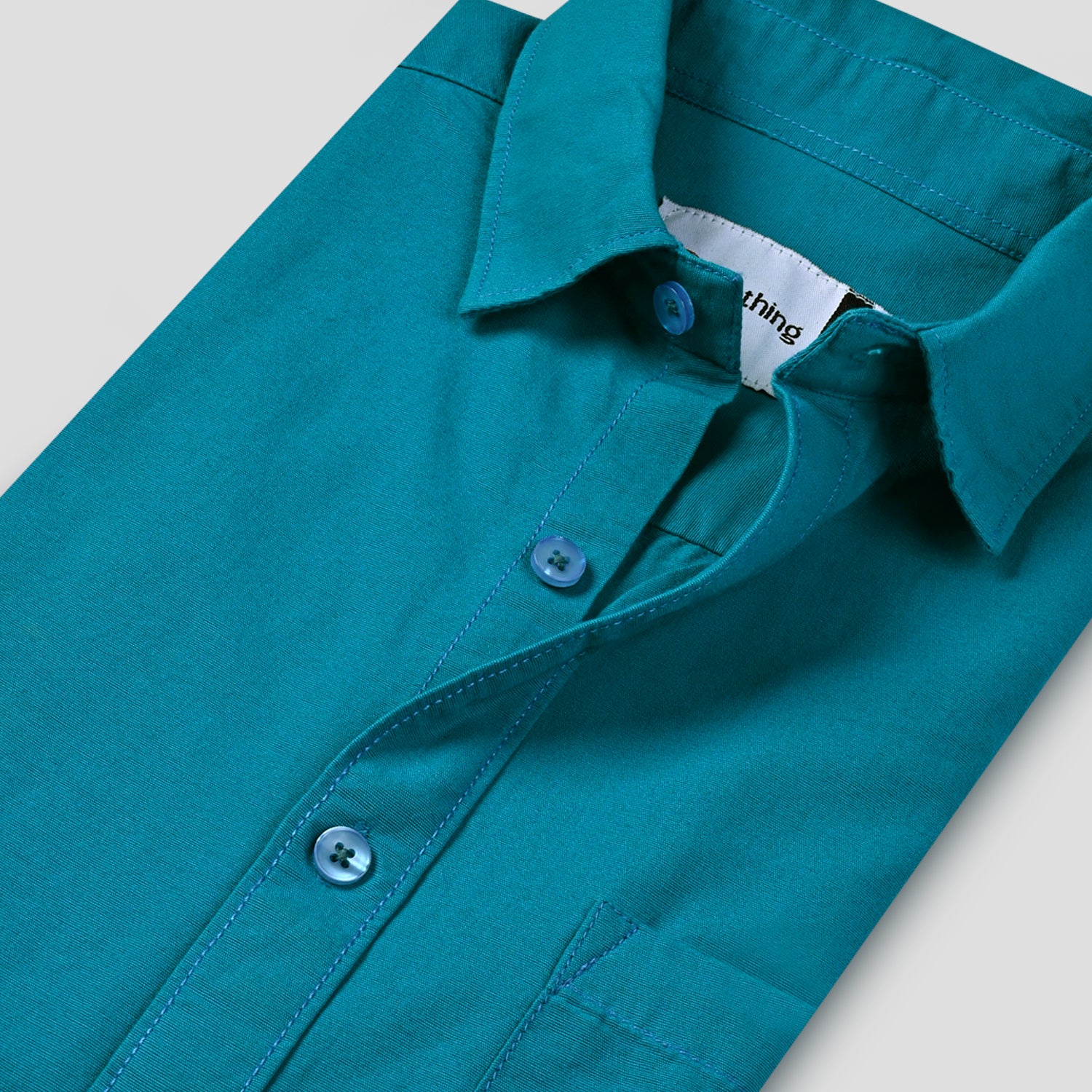 Casual Cotton Breezy shirt - Aqua