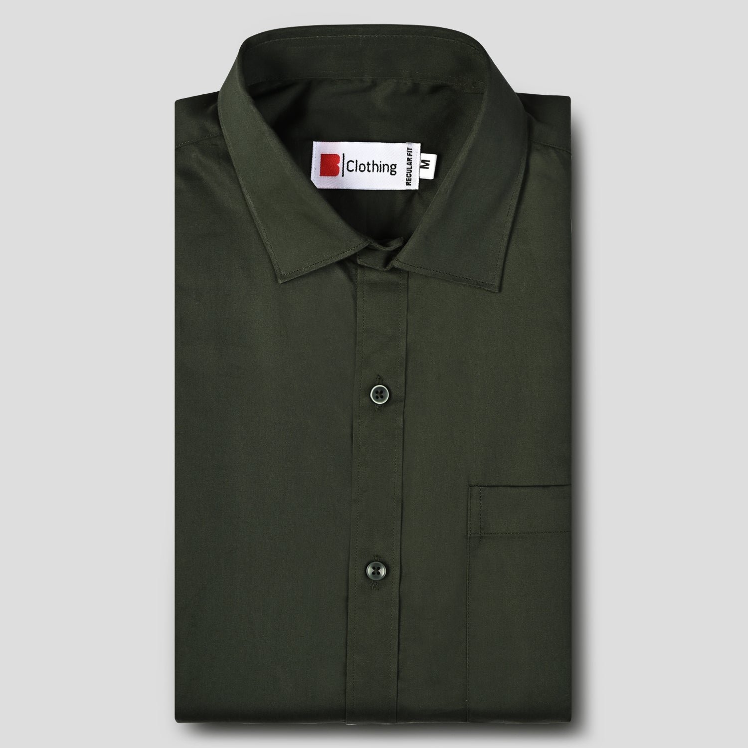 Formal Cotton Satin Shirt - Bottle Green
