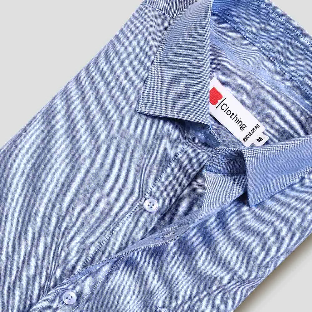 Classic Formal Oxford Shirt - Navy Blue