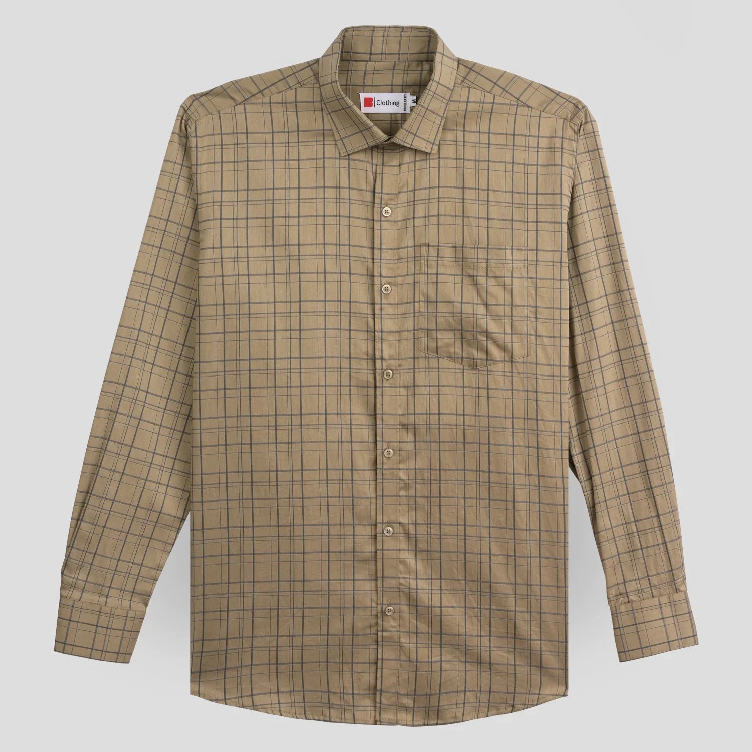 Pure Cotton Self Checks Formal Shirt AU22