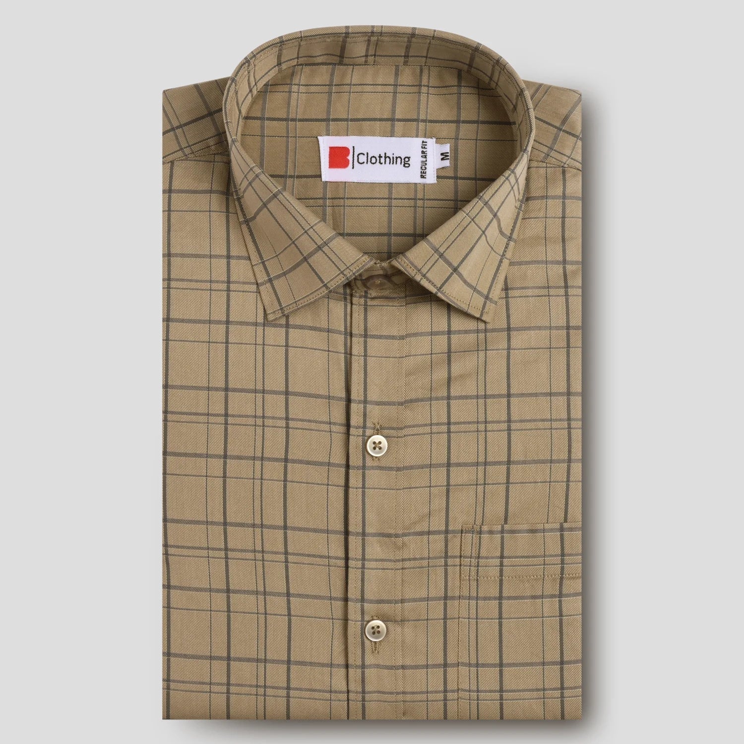 Pure Cotton Self Checks Formal Shirt AU22