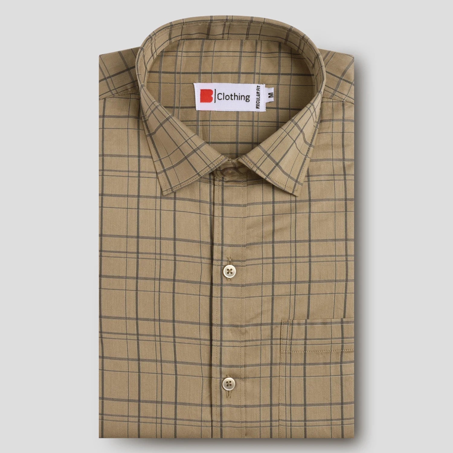 Pure Cotton Self Checks Formal Shirt AU22