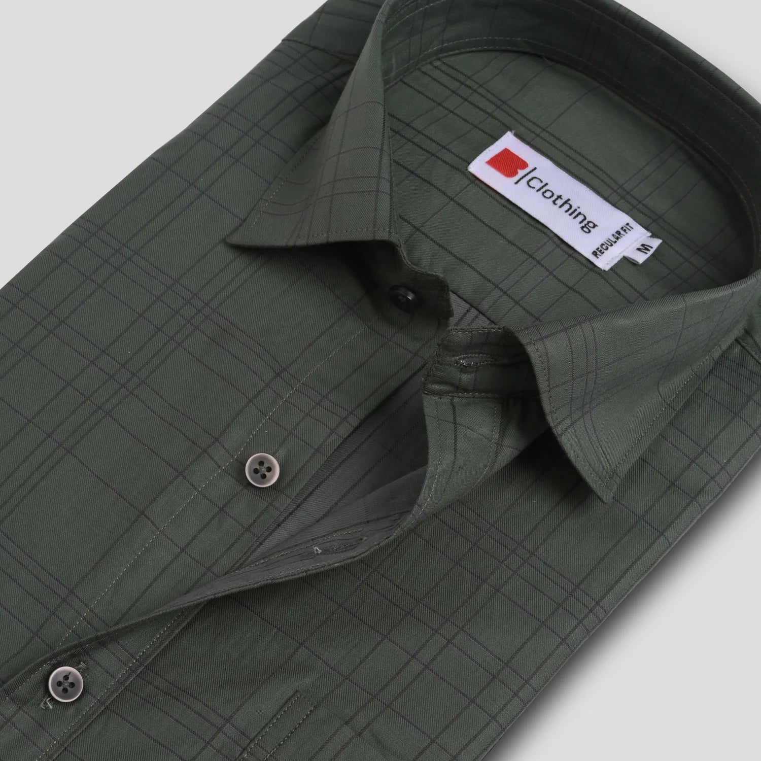 Pure Cotton Self Checks Formal Shirt AU25