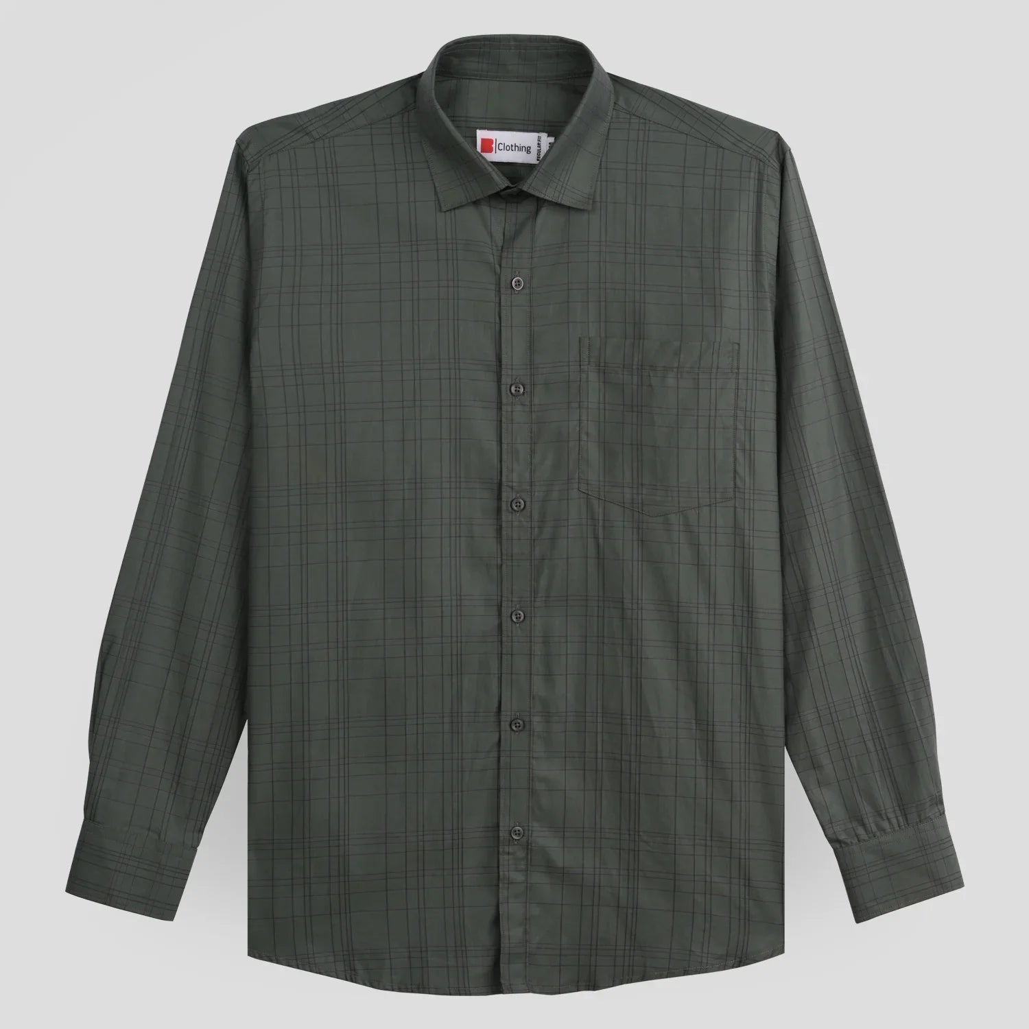 Pure Cotton Self Checks Formal Shirt AU25