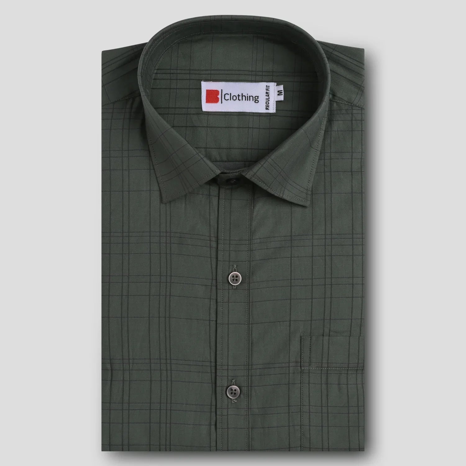 Pure Cotton Self Checks Formal Shirt AU25